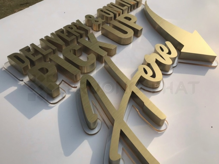 Gia công chữ inox xước giá rẻ, uy tín – Quảng Cáo Trường Phát